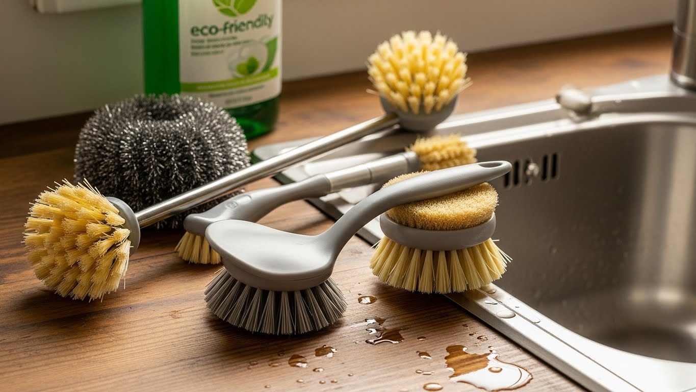 Best Cleaning Brushes for Dishes & Pots (Stiff vs Soft Bristles, Non-Slip Grip)
